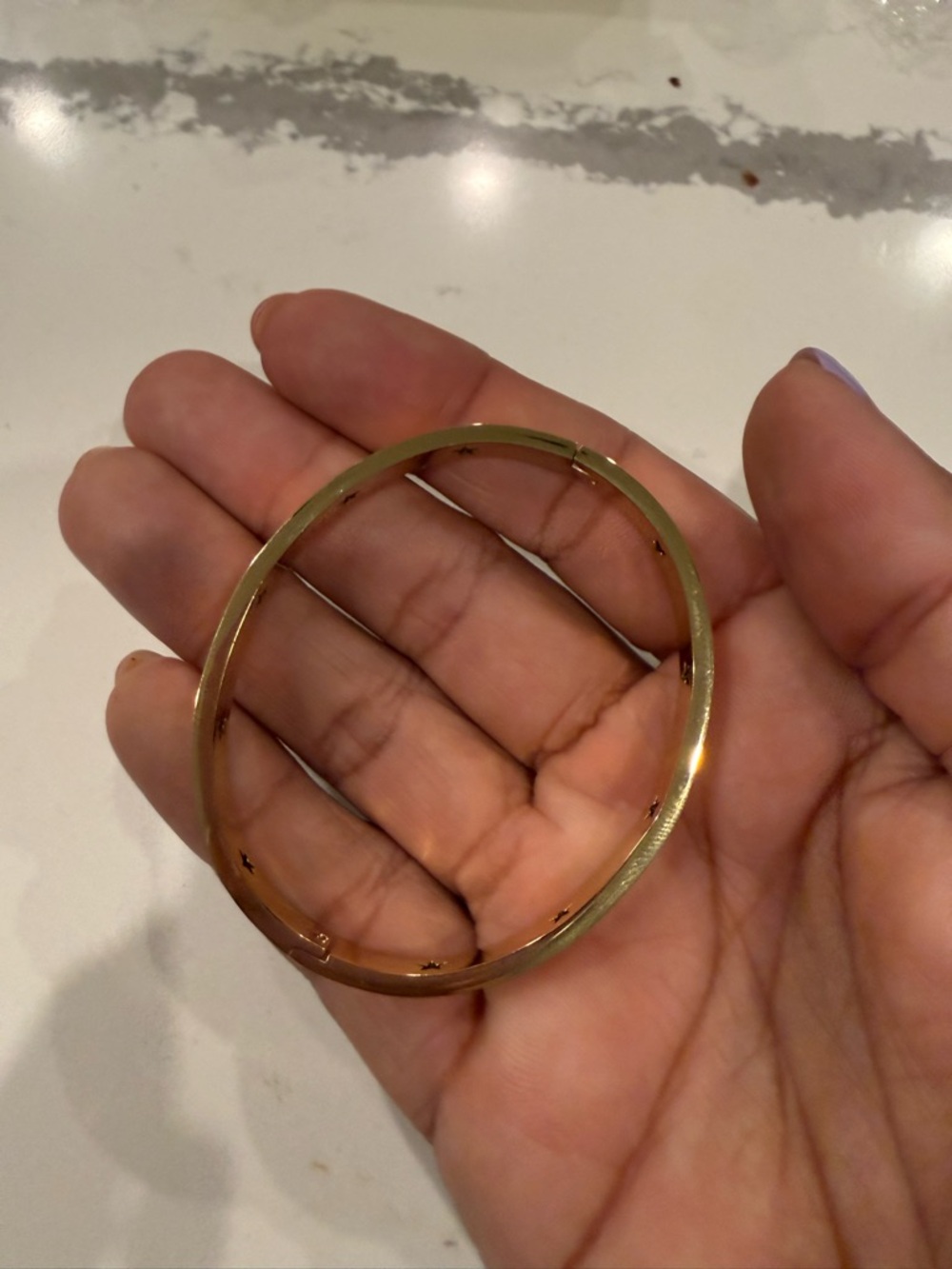 Aritzia Gold Star Accent Bangle Bracelet